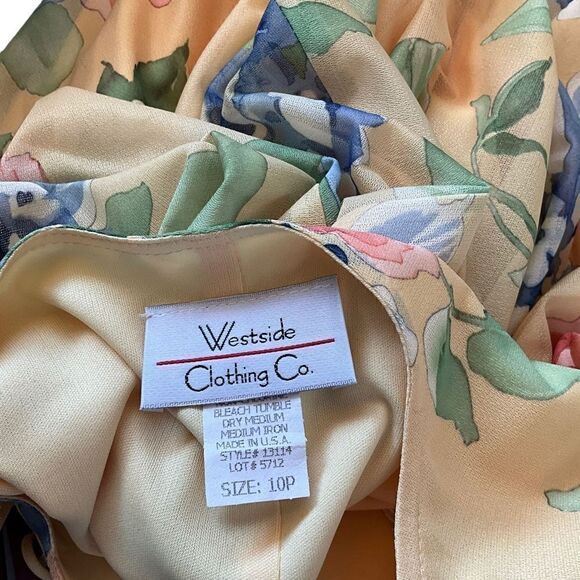 WESTSIDE Clothing Company Dress Size 10P Vintage 1980s Yellow Floral - Picture 12 of 13